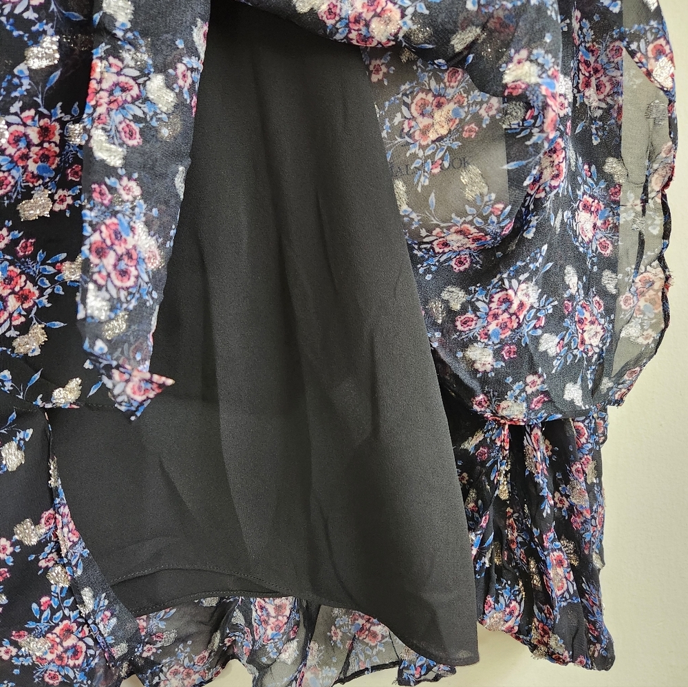Shoshanna Floral Metallic Blouse - Picture 5 of 8